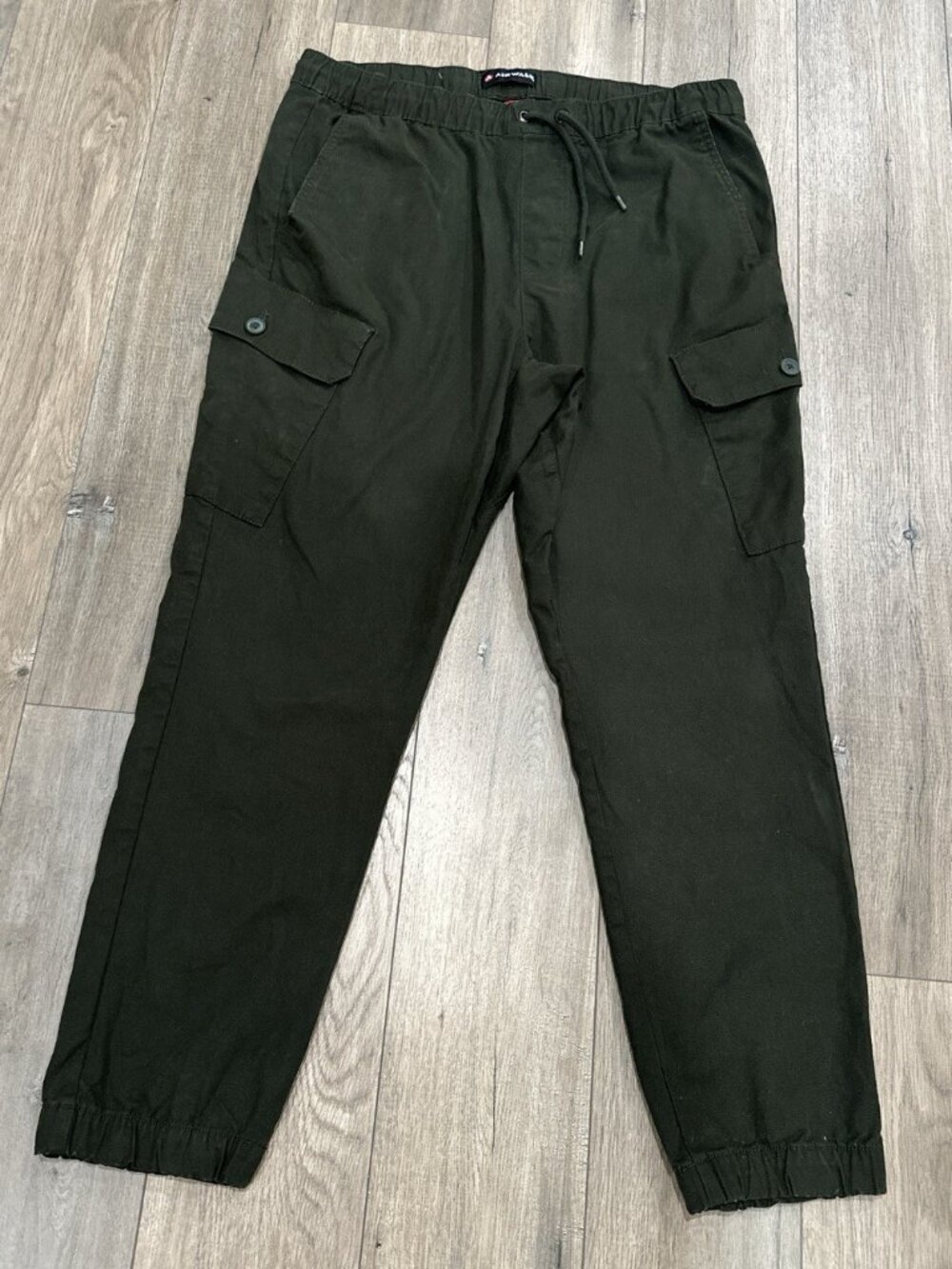 Airwalk Men’s Cargo Jogger Pants Large Olive Green Stretch Cotton Utility